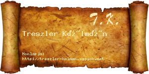 Treszler Kálmán névjegykártya